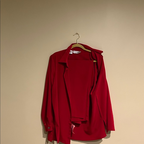 Red Button-Up Shirt - Picture 2 of 4